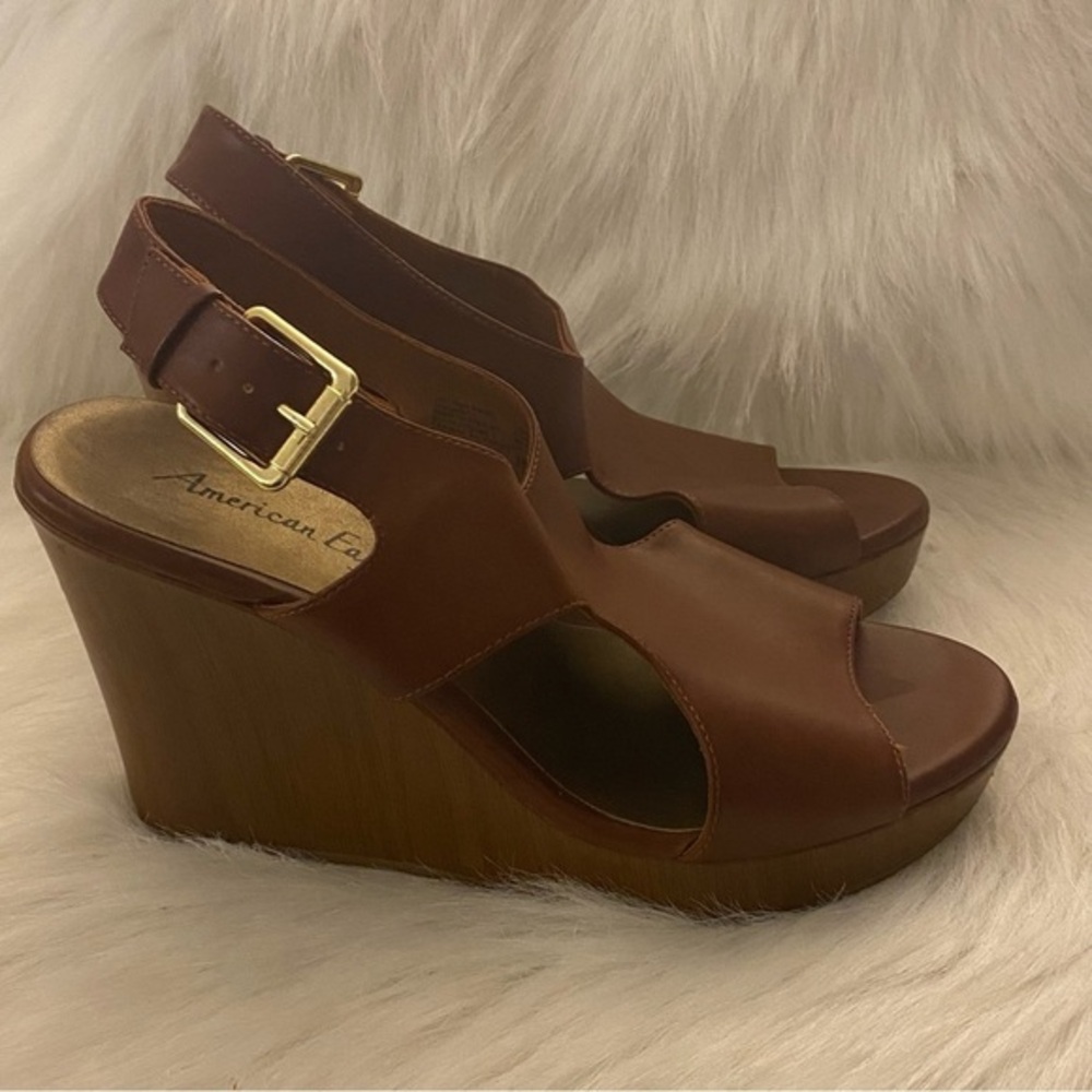 American Eagle Shoes Women’s‎ Size 10 4” Heels Brown Sandal’s Wedge’s